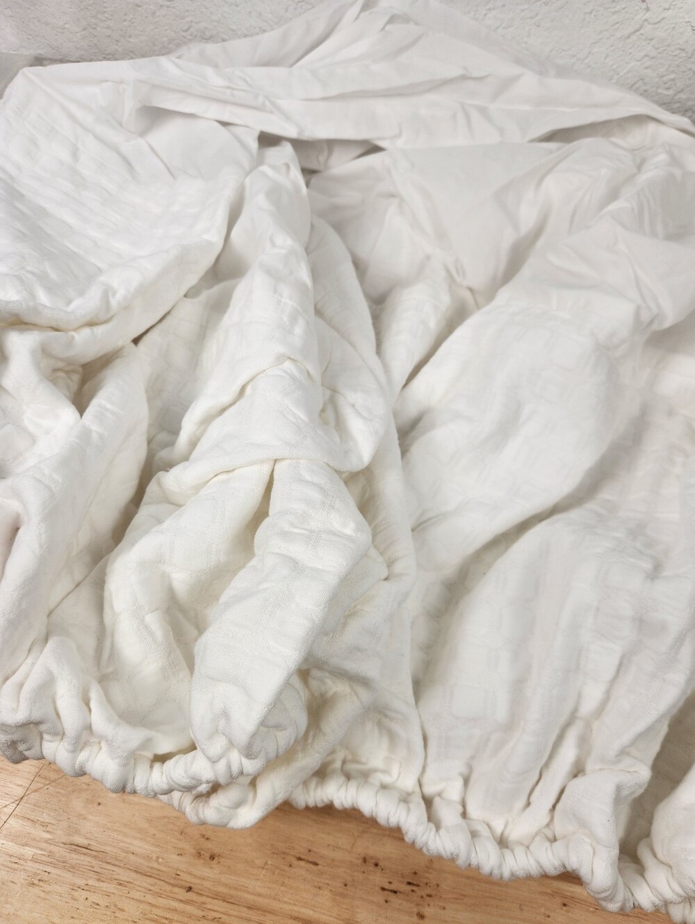 Pottery Barn Boxspring Cover Size Full Bed 12” Drop White Organic Cotton NOS - Picture 9 of 10